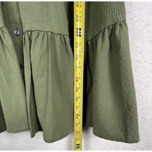 NWT Veronica Beard Trisha Tiered Shirt Green Dress with liner Button Down Size S - Picture 11 of 14